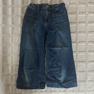 GAP Girls Denim High Rise Wide-Leg Crop Jeans - Indigo